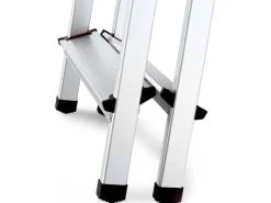 PROREGAL Metal Double Giraffe Doppelseitige-Aluminium-Stufenstehleiter 2 Stufen 125 kg Tragkraft Leiter Trittleiter Stufenleiter Haushaltsleiter