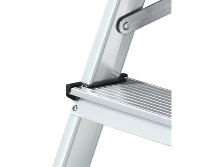 PROREGAL Metal Double Giraffe Doppelseitige-Aluminium-Stufenstehleiter 4 Stufen 125 kg Tragkraft Leiter Trittleiter Stufenleiter Haushaltsleiter* Klapptritte