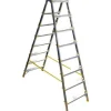 PROREGAL Metal Double Giraffe Doppelseitige-Aluminium-Stufenstehleiter 8 Stufen 178 cm Hoch 150 kg Tragkraft Leiter Trittleiter Haushaltsleiter* Leitern