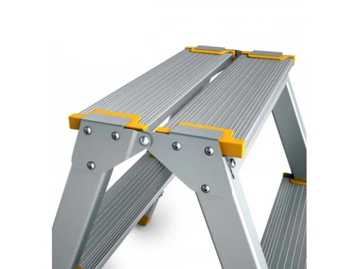 PROREGAL Metal Double Giraffe Doppelseitige-Aluminium-Stufenstehleiter 8 Stufen 178 cm Hoch 150 kg Tragkraft Leiter Trittleiter Haushaltsleiter* Leitern