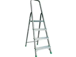 PROREGAL Metal Single Giraffe Einseitige-Aluminium-Bügelleiter 4 Stufen 153 cm Hoch Leiter Trittleiter Stufenleiter Stehleiter Haushaltsleiter
