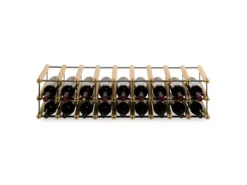 PROREGAL Modulares Weinregal Vinotega Mod Metal HxBxT 22,5 x 92,5 x 24,5 cm 9 x 2 Flaschen Massives Kiefernholz Natur* Flaschenregale