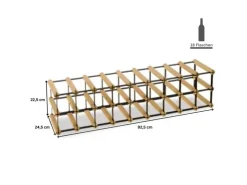 PROREGAL Modulares Weinregal Vinotega Mod Metal HxBxT 22,5 x 92,5 x 24,5 cm 9 x 2 Flaschen Massives Kiefernholz Natur* Flaschenregale