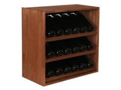PROREGAL Modulares Weinregal Vincellar Mod HxBxT 60 x 60 x 30 cm Schräg Modul Für 18 Flaschen Massives Kiefernholz Geölt