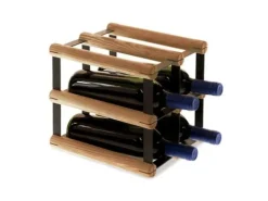 PROREGAL Modulares Weinregal Vinotega Mod Metal HxBxT 22,5 x 22,5 x 24,5 cm 2 x 2 Flaschen Massives Kiefernholz Geölt