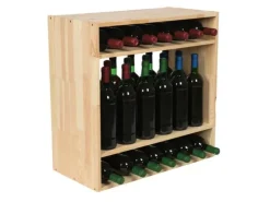 PROREGAL Modulares Weinregal Vincellar Mod HxBxT 60 x 60 x 30 cm Standflaschen Modul Für 32 Flaschen Massives Kiefernholz Natur* Regale Massivholz