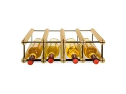PROREGAL Modulares Weinregal Vinotega Mod Metal HxBxT 12,5 x 42,5 x 24,5 cm 4 x 1 Flaschen Massives Kiefernholz Natur
