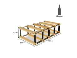 PROREGAL Modulares Weinregal Vinotega Mod Metal HxBxT 12,5 x 42,5 x 24,5 cm 4 x 1 Flaschen Massives Kiefernholz Natur