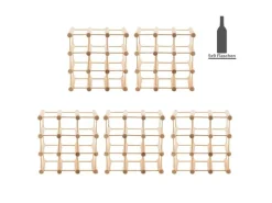 PROREGAL Modulares Weinregal Vinotega Mod HxBxT 36 x 36 x 24 cm 5 x 9 Flaschen Massives Eichenholz Natur* Flaschenregale