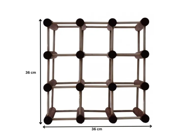 PROREGAL Modulares Weinregal Vinotega Mod HxBxT 36 x 36 x 24 cm 5 x 9 Flaschen Massives Kiefernholz Braun Geölt* Flaschenregale