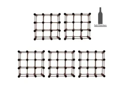 PROREGAL Modulares Weinregal Vinotega Mod HxBxT 36 x 36 x 24 cm 5 x 9 Flaschen Massives Kiefernholz Braun Geölt* Flaschenregale