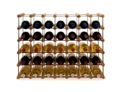 PROREGAL Modulares Weinregal Vinotega Mod Metal HxBxT 52,5 x 72,5 x 24,5 cm 7 x 5 Flaschen Massives Kiefernholz Geölt