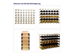 PROREGAL Modulares Weinregal Vinotega Mod Metal HxBxT 52,5 x 72,5 x 24,5 cm 7 x 5 Flaschen Massives Kiefernholz Geölt