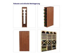 PROREGAL Modulares Weinregal Vincellar Mod HxBxT 60 x 12 x 30 cm Schmal Modul Für 6 Flaschen Massives Kiefernholz Geölt
