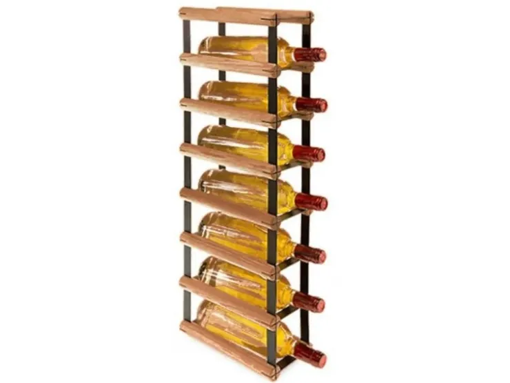 PROREGAL Modulares Weinregal Vinotega Mod Metal HxBxT 72,5 x 12,5 x 24,5 cm 1 x 7 Flaschen Massives Kiefernholz Geölt