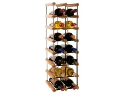 PROREGAL Modulares Weinregal Vinotega Mod Metal HxBxT 72,5 x 22,5 x 24,5 cm 2 x 7 Flaschen Massives Kiefernholz Geölt* Flaschenregale