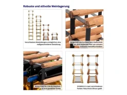 PROREGAL Modulares Weinregal Vinotega Mod Metal HxBxT 72,5 x 22,5 x 24,5 cm 2 x 7 Flaschen Massives Kiefernholz Geölt* Flaschenregale