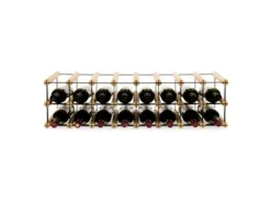 PROREGAL Modulares Weinregal Vinotega Mod Metal HxBxT 12,5 x 82,5 x 24,5 cm 8 x 1 Flaschen Massives Kiefernholz Natur* Flaschenregale
