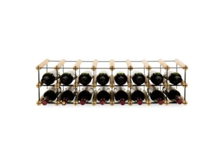 PROREGAL Modulares Weinregal Vinotega Mod Metal HxBxT 12,5 x 82,5 x 24,5 cm 8 x 1 Flaschen Massives Kiefernholz Natur* Flaschenregale