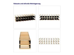 PROREGAL Modulares Weinregal Vinotega Mod Metal HxBxT 12,5 x 82,5 x 24,5 cm 8 x 1 Flaschen Massives Kiefernholz Natur* Flaschenregale