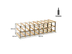 PROREGAL Modulares Weinregal Vinotega Mod Metal HxBxT 12,5 x 82,5 x 24,5 cm 8 x 1 Flaschen Massives Kiefernholz Natur* Flaschenregale