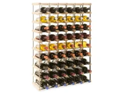 PROREGAL Modulares Weinregal Vinotega Mod Metal HxBxT 92,5 x 62,5 x 24,5 cm 6 x 9 Flaschen Massives Kiefernholz Natur