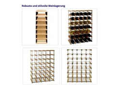 PROREGAL Modulares Weinregal Vinotega Mod Metal HxBxT 72,5 x 52,5 x 24,5 cm 5 x 7 Flaschen Massives Kiefernholz Natur* Flaschenregale