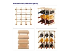 PROREGAL Modulares Weinregal Vinotega Mod HxBxT 36 x 36 x 24 cm 4 x 9 Flaschen Massives Kiefernholz Natur* Flaschenregale