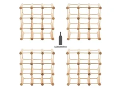 PROREGAL Modulares Weinregal Vinotega Mod HxBxT 36 x 36 x 24 cm 4 x 9 Flaschen Massives Kiefernholz Natur* Flaschenregale