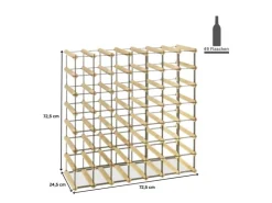 PROREGAL Modulares Weinregal Vinotega Mod Metal HxBxT 72,5 x 72,5 x 24,5 cm 7 x 7 Flaschen Massives Kiefernholz Geölt* Flaschenregale