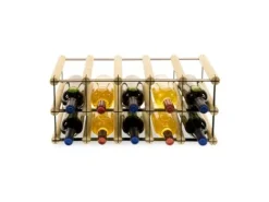 PROREGAL Modulares Weinregal Vinotega Mod Metal HxBxT 22,5 x 52,5 x 24,5 cm 5 x 2 Flaschen Massives Kiefernholz Natur* Flaschenregale