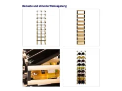PROREGAL Modulares Weinregal Vinotega Mod Metal HxBxT 92,5 x 22,5 x 24,5 cm 2 x 9 Flaschen Massives Kiefernholz Geölt