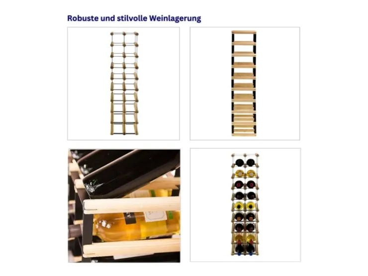 PROREGAL Modulares Weinregal Vinotega Mod Metal HxBxT 92,5 x 22,5 x 24,5 cm 2 x 9 Flaschen Massives Kiefernholz Geölt