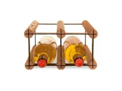 PROREGAL Modulares Weinregal Vinotega Mod Metal HxBxT 12,5 x 22,5 x 24,5 cm 2 x 1 Flaschen Massives Kiefernholz Geölt* Flaschenregale