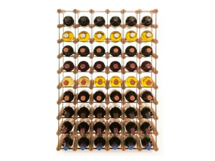 PROREGAL Modulares Weinregal Vinotega Mod Metal HxBxT 92,5 x 62,5 x 24,5 cm 6 x 9 Flaschen Massives Kiefernholz Geölt