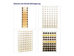 PROREGAL Modulares Weinregal Vinotega Mod Metal HxBxT 92,5 x 62,5 x 24,5 cm 6 x 9 Flaschen Massives Kiefernholz Geölt