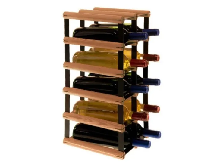 PROREGAL Modulares Weinregal Vinotega Mod Metal HxBxT 52,5 x 22,5 x 24,5 cm 2 x 5 Flaschen Massives Kiefernholz Geölt