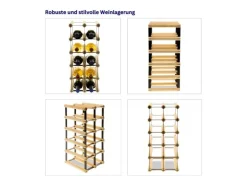 PROREGAL Modulares Weinregal Vinotega Mod Metal HxBxT 52,5 x 22,5 x 24,5 cm 2 x 5 Flaschen Massives Kiefernholz Geölt
