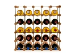 PROREGAL Modulares Weinregal Vinotega Mod Metal HxBxT 52,5 x 52,5 x 24,5 cm 5 x 5 Flaschen Massives Kiefernholz Geölt