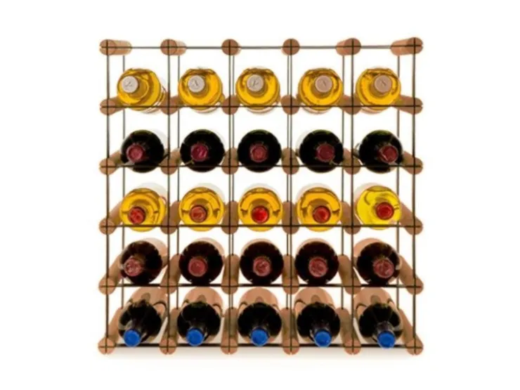 PROREGAL Modulares Weinregal Vinotega Mod Metal HxBxT 52,5 x 52,5 x 24,5 cm 5 x 5 Flaschen Massives Kiefernholz Geölt