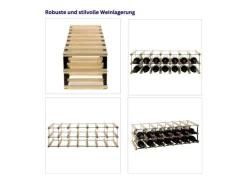PROREGAL Modulares Weinregal Vinotega Mod Metal HxBxT 22,5 x 72,5 x 24,5 cm 7 x 2 Flaschen Massives Kiefernholz Natur* Flaschenregale