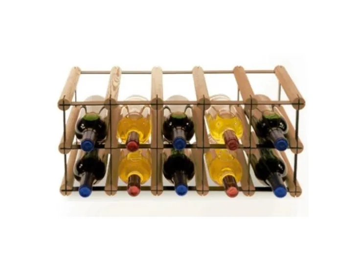 PROREGAL Modulares Weinregal Vinotega Mod Metal HxBxT 22,5 x 52,5 x 24,5 cm 5 x 2 Flaschen Massives Kiefernholz Geölt* Flaschenregale