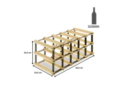 PROREGAL Modulares Weinregal Vinotega Mod Metal HxBxT 22,5 x 52,5 x 24,5 cm 5 x 2 Flaschen Massives Kiefernholz Geölt* Flaschenregale