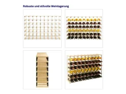 PROREGAL Modulares Weinregal Vinotega Mod Metal HxBxT 62,5 x 92,5 x 24,5 cm 9 x 6 Flaschen Massives Kiefernholz Geölt