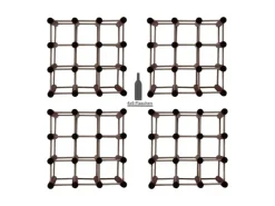 PROREGAL Modulares Weinregal Vinotega Mod HxBxT 36 x 36 x 24 cm 4 x 9 Flaschen Massives Kiefernholz Braun Geölt* Flaschenregale
