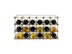 PROREGAL Modulares Weinregal Vinotega Mod Metal HxBxT 32,5 x 62,5 x 24,5 cm 6 x 3 Flaschen Massives Kiefernholz Natur