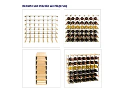 PROREGAL Modulares Weinregal Vinotega Mod Metal HxBxT 62,5 x 72,5 x 24,5 cm 7 x 6 Flaschen Massives Kiefernholz Geölt* Flaschenregale