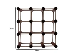 PROREGAL Modulares Weinregal Vinotega Mod HxBxT 36 x 36 x 24 cm 2 x 9 Flaschen Massives Kiefernholz Braun Geölt