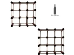 PROREGAL Modulares Weinregal Vinotega Mod HxBxT 36 x 36 x 24 cm 2 x 9 Flaschen Massives Kiefernholz Braun Geölt
