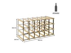 PROREGAL Modulares Weinregal Vinotega Mod Metal HxBxT 32,5 x 62,5 x 24,5 cm 6 x 3 Flaschen Massives Kiefernholz Geölt